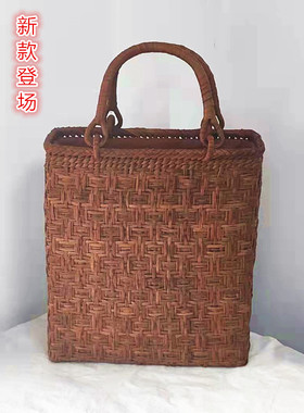 现货出口日本山葡萄藤包手提包时尚高档纯手工编织女包新款包邮