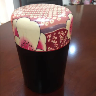 日本进口茶叶筒茶叶罐咖啡罐贴布收纳罐 包邮