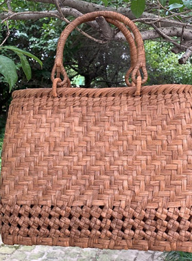 现货新品促销出口日本山葡萄藤包植物纯手工女士包邮