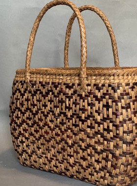 现货出口日本山葡萄藤包编织手提包高档纯手工女包特价包邮