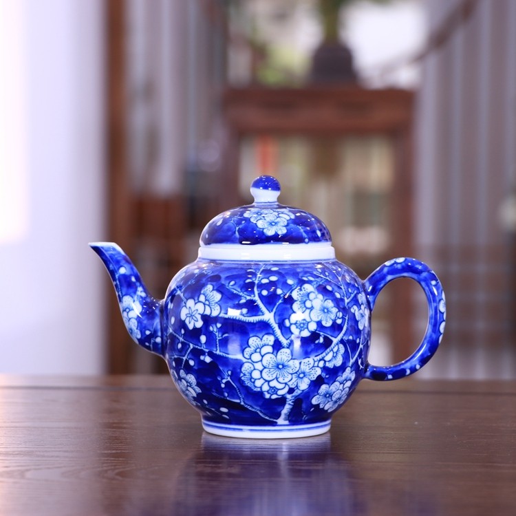 寒窑青花冰梅花纹茶杯壶茶盏碗景德镇古玩古董陶瓷器仿古收藏品