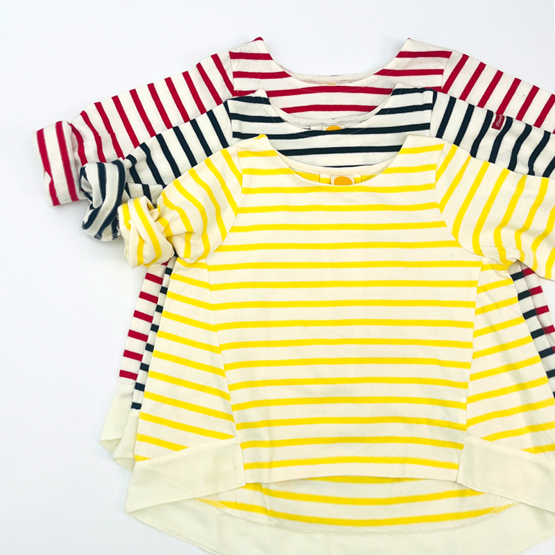 外贸日单女童条纹长袖上衣打底衫