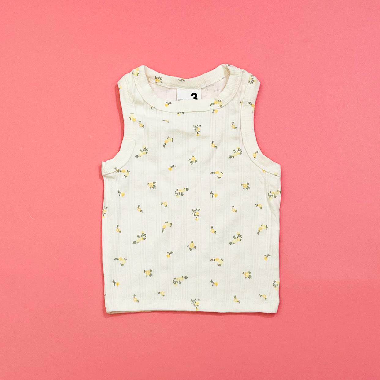 外单 cot~颜色恬静 舒适好穿 女童春夏秋米色小碎花马甲背心吊带