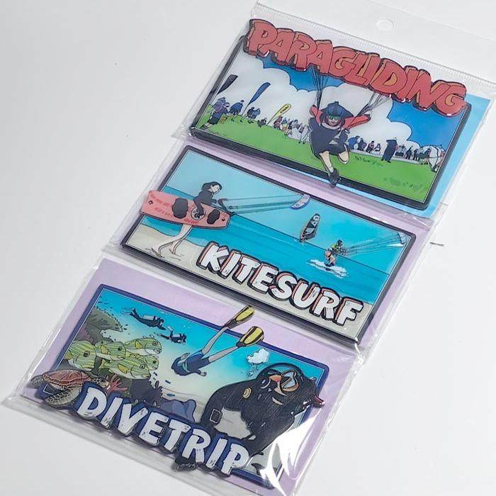YOWFLY出品 | 户外系列冰箱贴冲浪滑翔伞潜水滑雪风筝冲浪冰箱贴