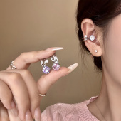 蜜桃茶 超闪锆石耳夹女轻奢高级无耳洞耳骨夹独特绝美耳环耳饰