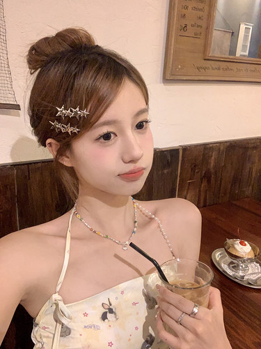 peachtea金属风星星发夹