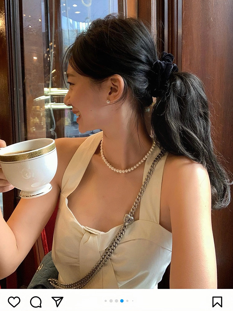 peachteafever同款珍珠项链