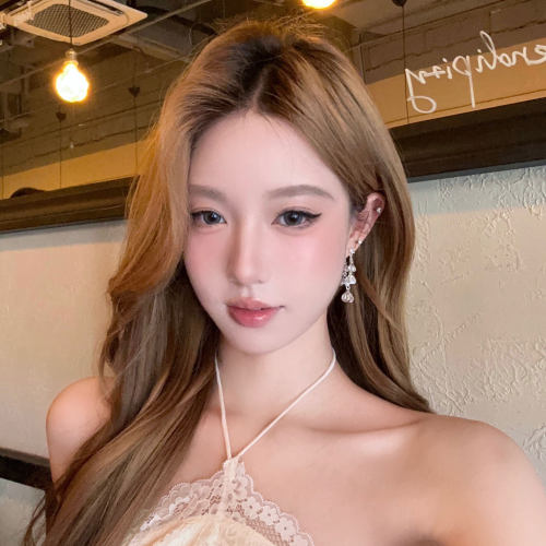 优雅美学闪钻流苏后挂式耳环