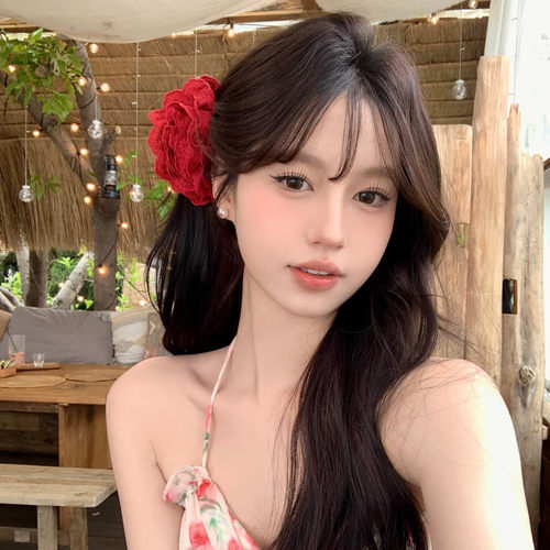 红梅子酒手工大号花朵抓夹