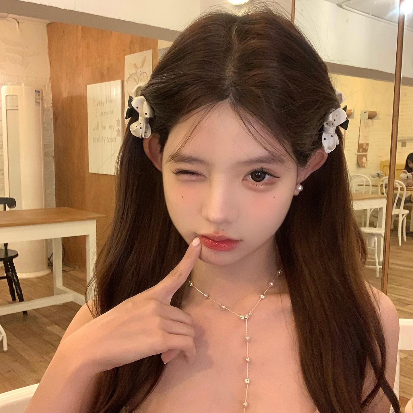 【蜜桃茶】奶油cake~甜妹波点蝴蝶结公主头小抓夹侧边发夹刘海夹