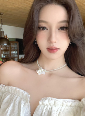 玉生香白色花朵choker