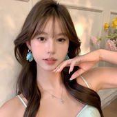 浪漫海边气质耳饰 花瓣流苏耳环女高级感法式 蜜桃茶 氧气夏日