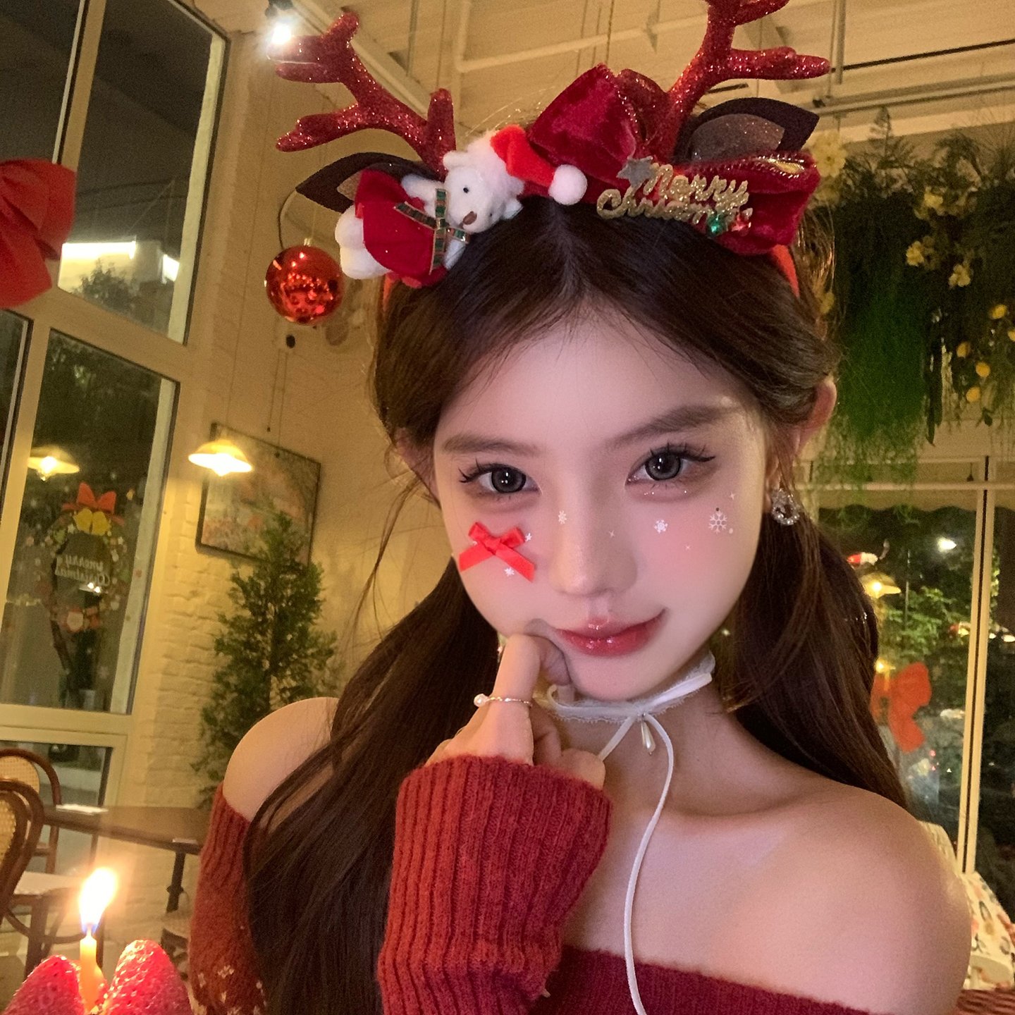 头号甜心小熊圣诞鹿角发箍