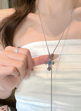 春日调色盘可抽拉彩色十字架项链