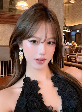 宴会名流法式珍珠流苏耳环