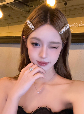 宴会主角轻奢珍珠闪锆发夹