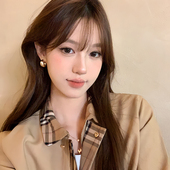 秋日序曲 蜜桃茶 金属拉丝耳圈耳扣简约轻奢气质耳钉金色耳饰