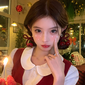 美萌甜心 蜜桃茶 红色樱桃蝴蝶结发夹氛围感节日新年穿搭头饰