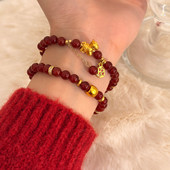 招米小马 蜜桃茶 红色招财小马串珠手链女2026马年本命年手串