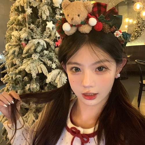 圣诞礼物小熊毛绒发箍