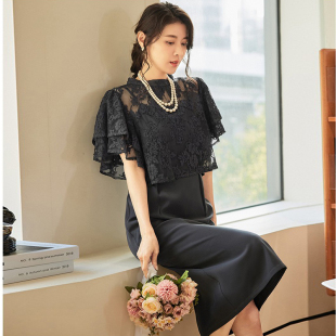 新款夏季两件套套装裙子蕾丝连衣裙子女士中长裙子小礼服裙88603