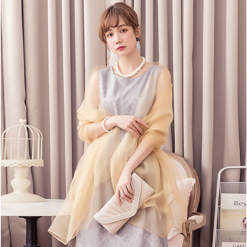 小披肩伴娘围巾晚宴会礼服纱巾婆婆围脖女士旗袍外搭春秋款88180