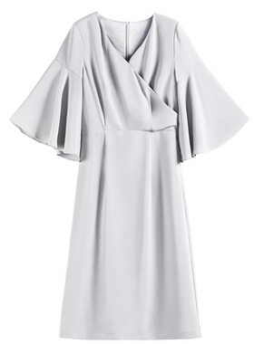 女士连衣裙子春夏季V领裙子胖MM大码春秋季一步裙小礼服裙子88152