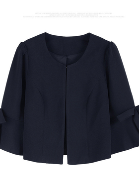 超短款小外套小西装女士外衣韩版小开衫春秋季简约旗袍外搭88551