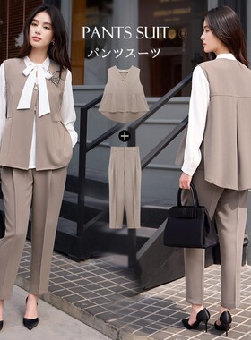 2025新款秋季女士西服马甲搭配西裤职业通勤两件套套装西装88639