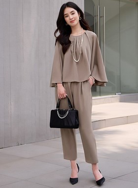 2026新款两件套装裤春秋季上衣搭配长裤子时尚套装长袖套装88151