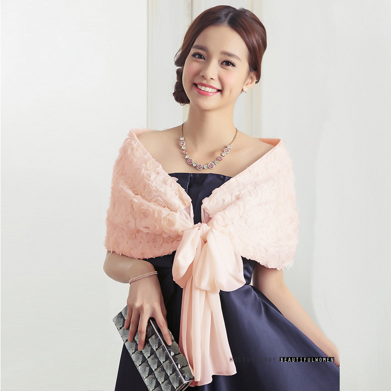 蕾丝女士伴娘春秋旗袍外搭小披肩