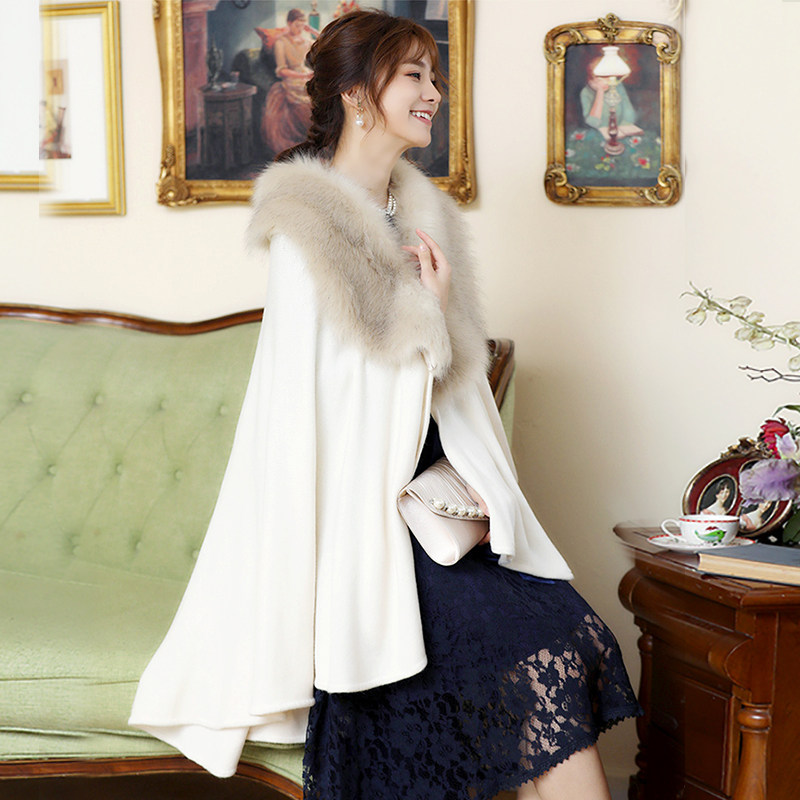 大披肩新娘婚纱外套女士春秋冬披风结婚礼斗蓬礼服旗袍外搭88383