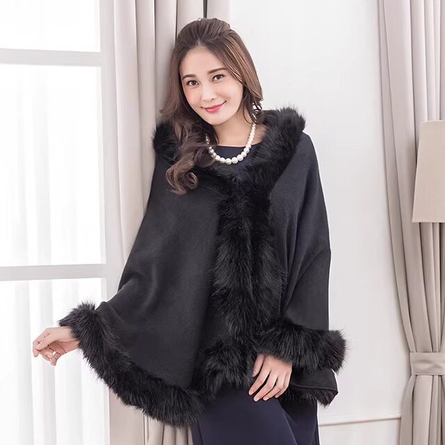 时尚大披肩结婚披风式洋气大斗篷式春秋冬季配旗袍外搭女士88159