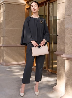2026年新款两件套装裤春秋季上衣搭配长裤子女宽松长袖套装88151