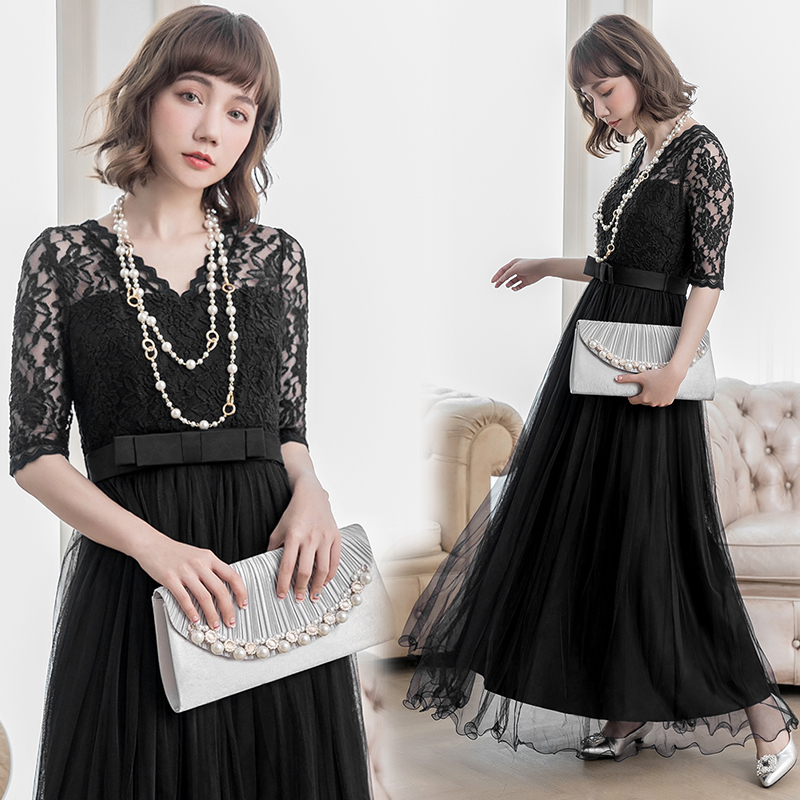 仙气质蕾丝连衣裙子女士晚礼服