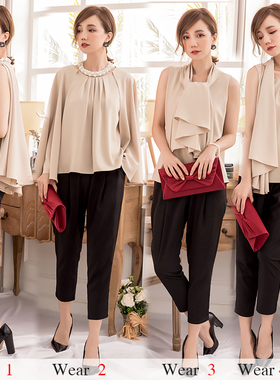 时尚套装气质两件套装裤子春秋季多种穿法宽松上衣套装女士88151