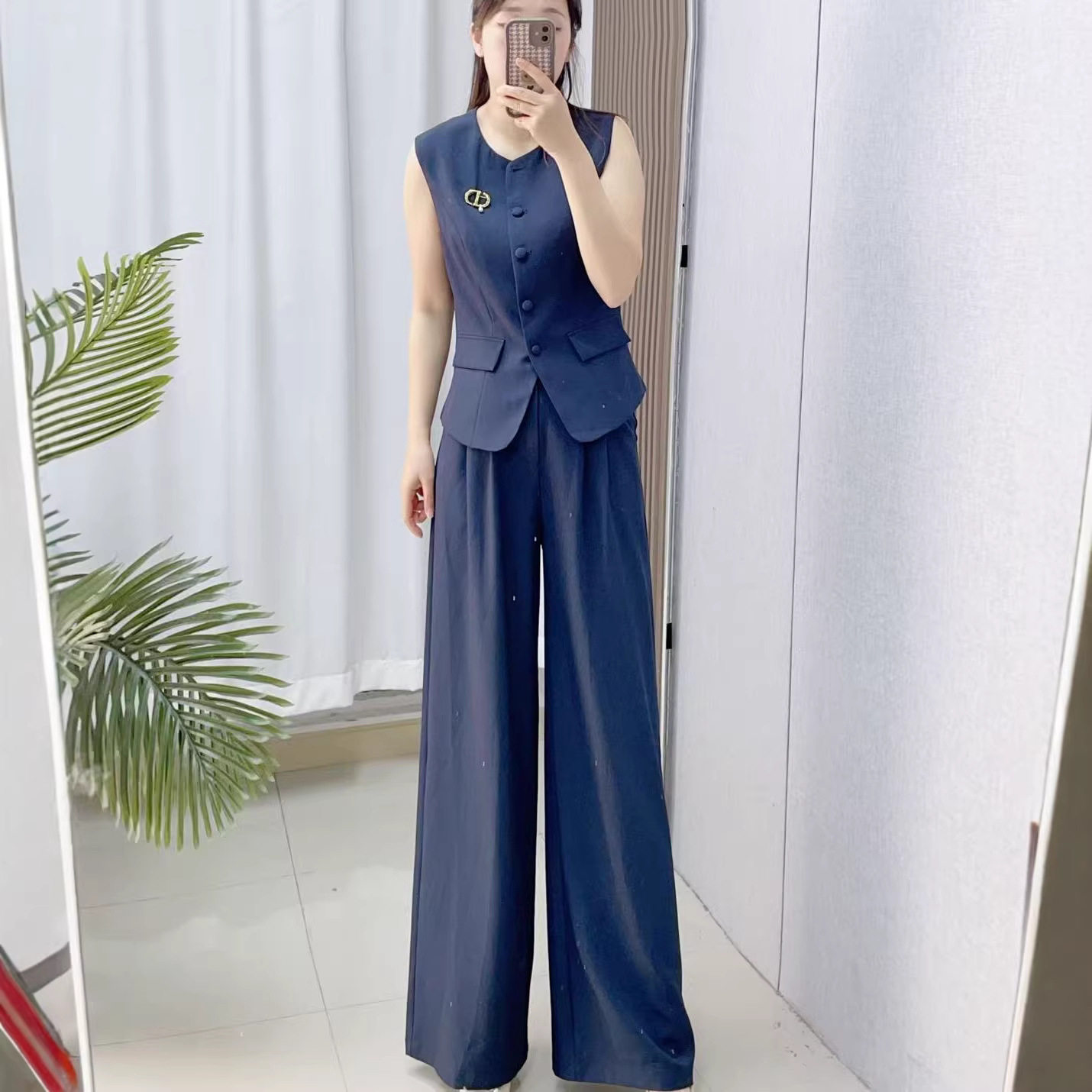 来此购 女士汉派品牌专柜2026春季气质优雅立体剪裁马甲西装套裤
