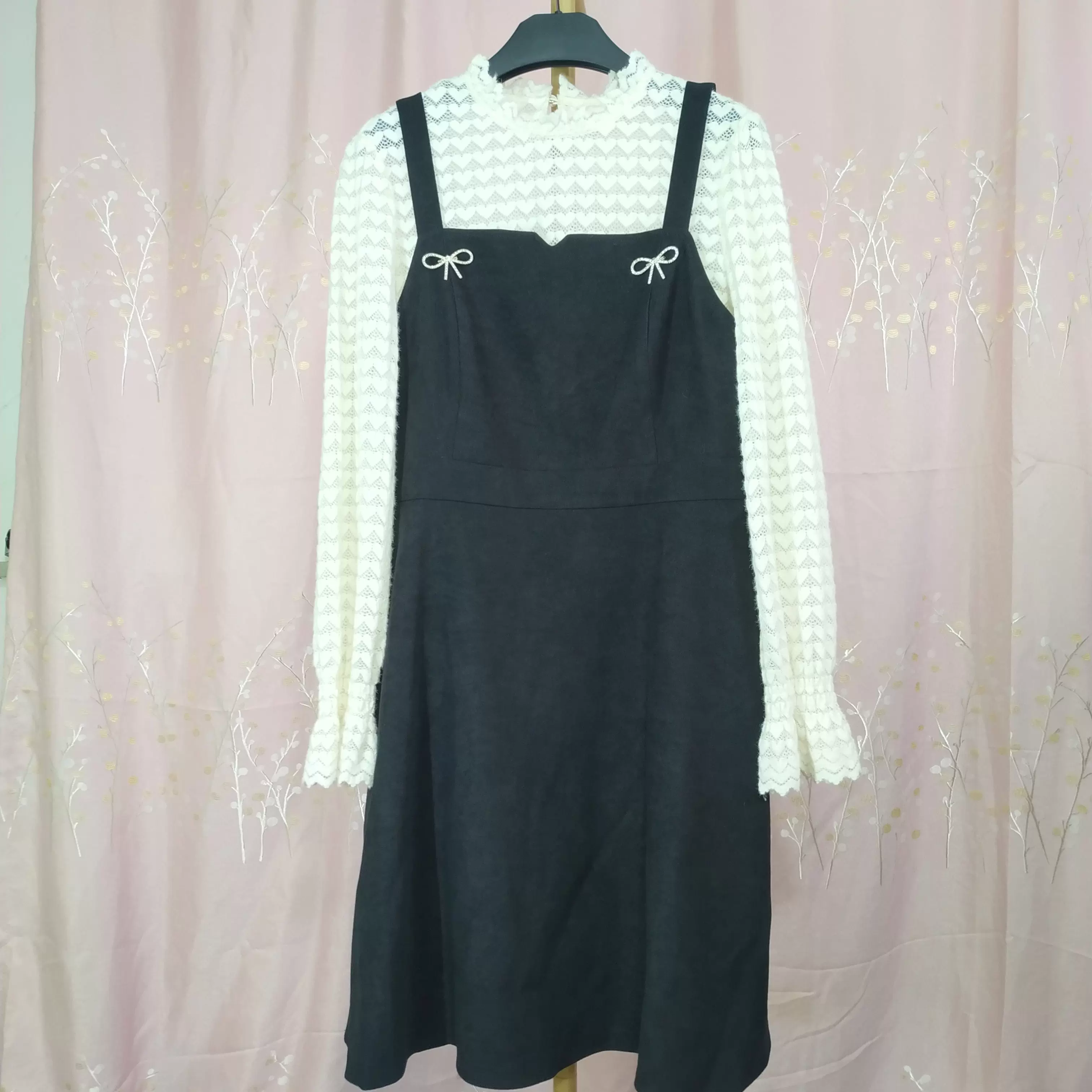 586女士法式两件套连衣裙+打底衫春秋外穿配大衣加厚裙子汉派专柜