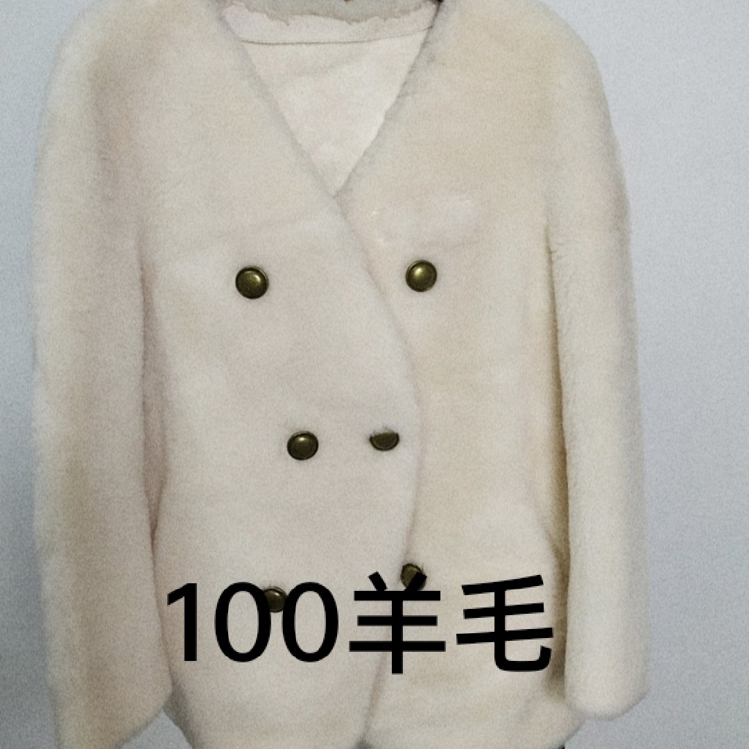 来此购 536女士羊剪绒大衣海宁皮草羊毛加厚加密双排金扣保暖外套