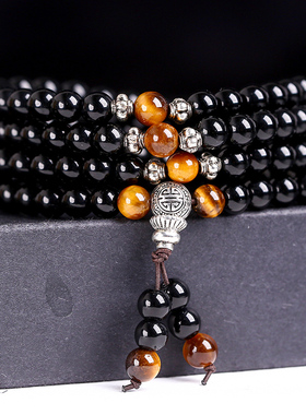 手串男施琦缘黑曜石水晶日韩潮流