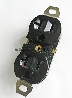 NEMA 5-20R UL 20A 125V美式暗装插座黑色两位三孔双联美规排插