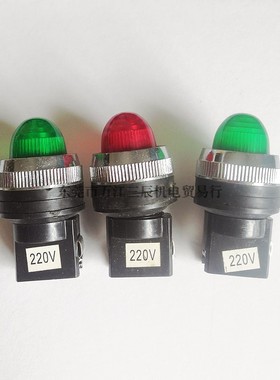 电源信号灯按钮控制开关KPL202安装孔25mm红色绿色可选AC220V清仓