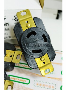NEMA L5-30R美规暗装黑色耐热插座LK-2331F台湾隆光125V30A3P UL