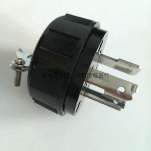 黑色 20A250V3P引挂式 防松旋转自锁式 公头 台湾电木插头RK6320