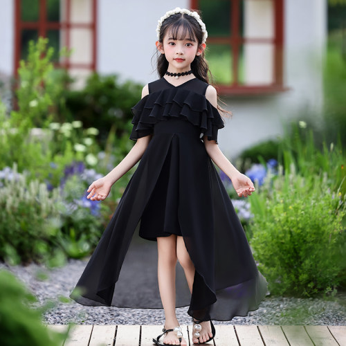 女童连衣裙2026夏季新款公主裙小女孩洋气薄款燕尾童装沙滩风裙子
