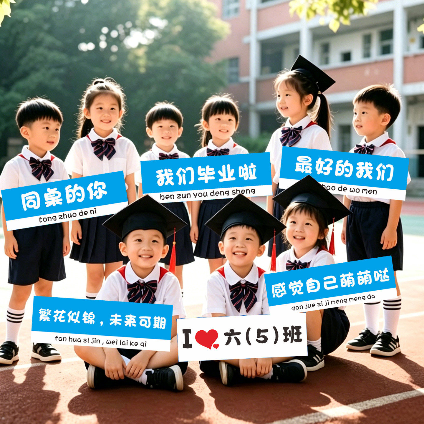 幼儿园小学毕业拍照手举牌定制