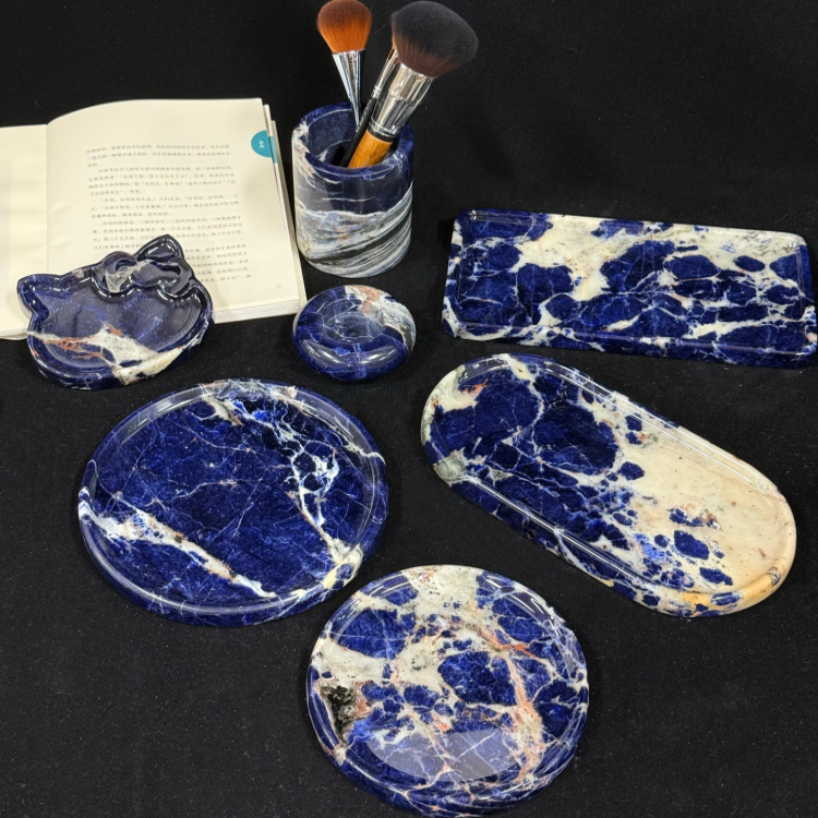 景泰蓝奢石托盘青金石收纳盘