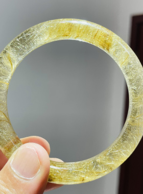 正品天然金发晶手镯 全净体 满发丝 一物一图