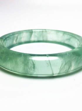 天然绿萤石七彩晶体通透手链