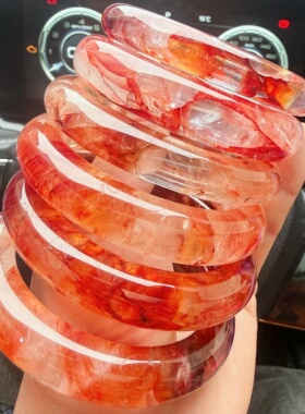 水晶手镯锦鲤胶花红黄胶花